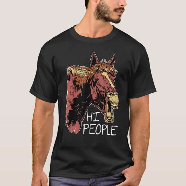 Camiseta Hi People Graphic Horse Lover Equestrian Rider Hor (Frente)