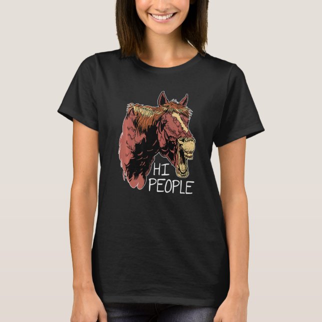 Camiseta Hi People Graphic Horse Lover Equestrian Rider Hor (Frente)