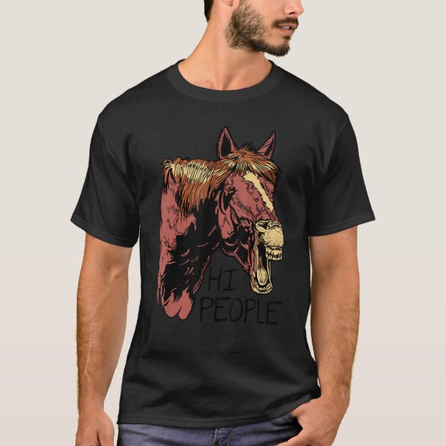 Camiseta Hi People Graphic Horse Lover Equestrian Rider Hor (Frente)