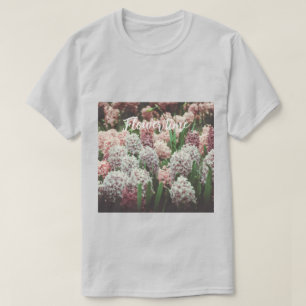 Camiseta Hiacinto rosa e roxo no Jardim Primavera