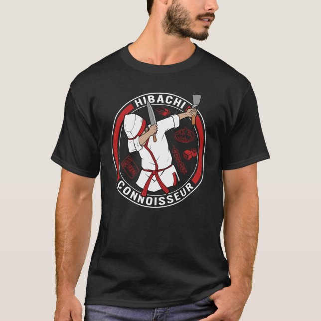 Camiseta Hibachi Connoiseur Dabbing Chef Japanese Cuisine J (Frente)
