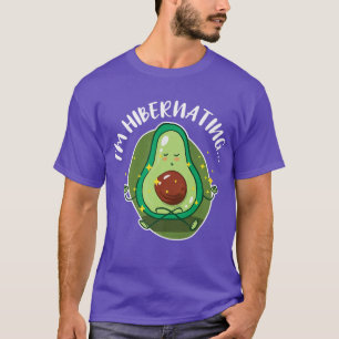 Camiseta Hibernação Estou Hibernando Engraçada Avocado Yoga