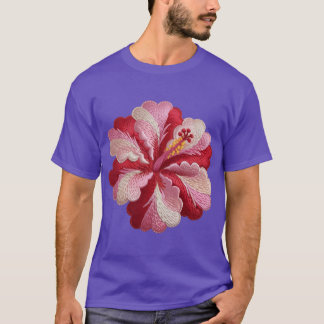 Camiseta hibisco do bordado