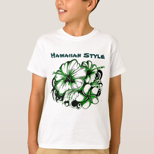 Camiseta hibisco floral do Havaí (Frente)