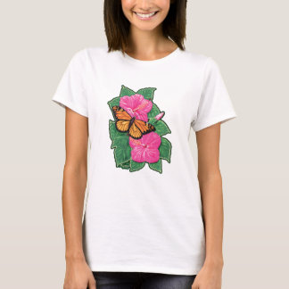 Camiseta Hibiscus & borboleta