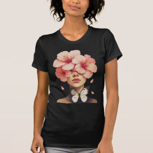 Camiseta Hibiscus & Butterfly - Botânica Floral Moderna