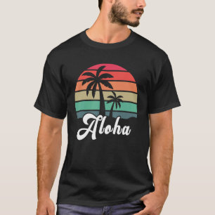 Camiseta Hibiscus Flower Aloha Havaí Surfistas Havaianos