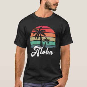 Camiseta Hibiscus Flower Aloha Havaí Surfistas Havaianos