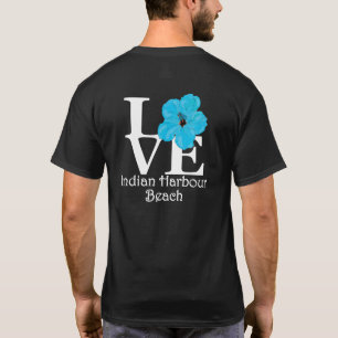 Camiseta Hibiscus indiano do azul da praia do porto do AMOR