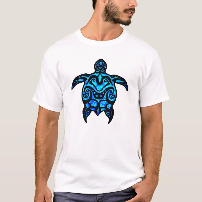 Camiseta Hibiscus tribal da tartaruga (Frente)