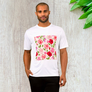 Camiseta Hibiscus Tropical e Plumeria Padrão Floral
