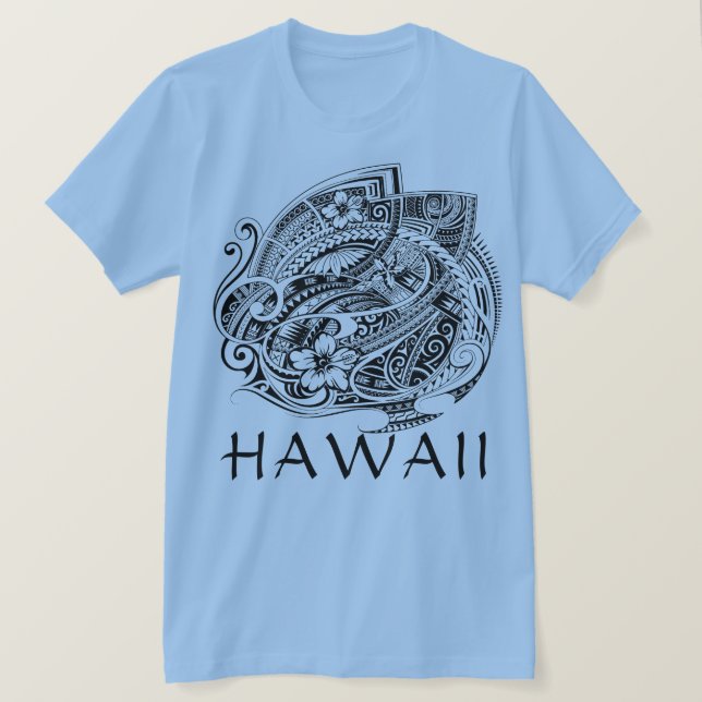 Camiseta HIBISICUS POLYNESIAN TRIBAL HAWAII Blam (Frente do Design)