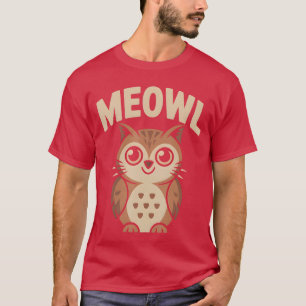 Camiseta Híbrido de Gato Coruja Meowl Meme Engraçado Rotina