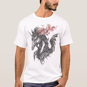 Camiseta Híbrido de Unicórnio Dragão de Fogo (1)