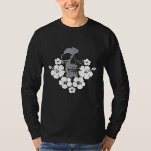 Camiseta híbrido do crânio angustiado hawaii aloha surf vib