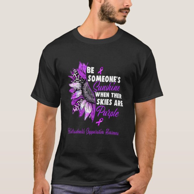 Camiseta Hidradenite Supurativa Sensibilização Friso Roxo S (Frente)