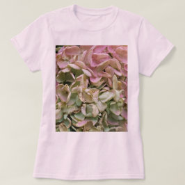 Camiseta Hídrangea Garden V-Neck Romântica Elegante