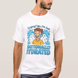 Camiseta Hidratado Emocionalmente Desenho Animado Divertido