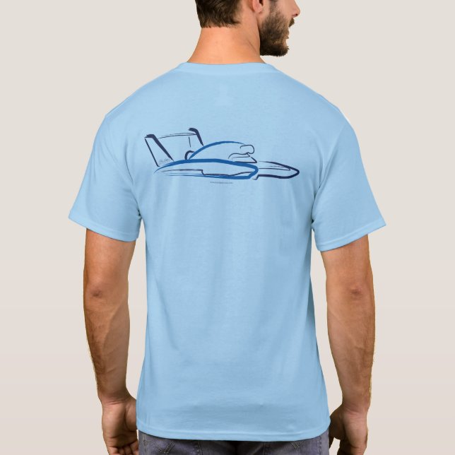 Camiseta Hidroavião 01 Azul claro atrás (Verso)