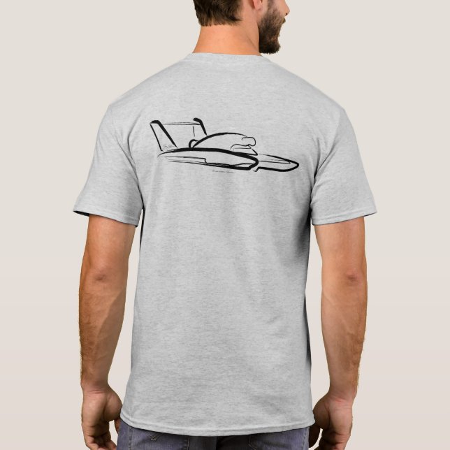 Camiseta Hidroavião 01 Cinza Costas (Verso)