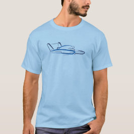 Camiseta Hidroavião 01 Frente Azul Claro