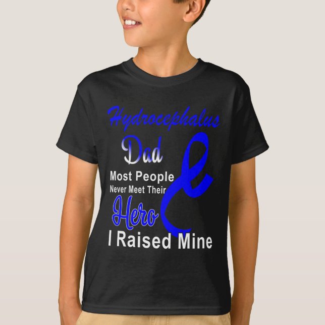 Camiseta Hidrocefalia Pai de Consciência Azul Fita Padre Su (Frente)