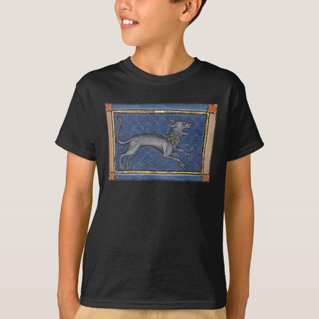 Camiseta Hiena Bestiária Medieval c. 1270 (Frente)