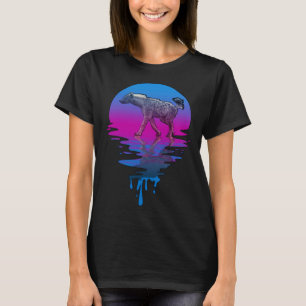 Camiseta Hiena do Pôr do Sol Vintage Retro