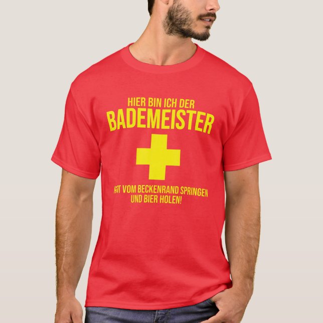 Camiseta Hier Caixa Ich Der Bademeister Beer (Frente)
