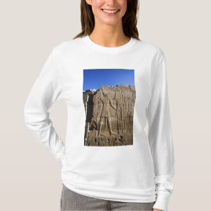 Camiseta Hieróglifos antigos na parede, Templo de Karnak,