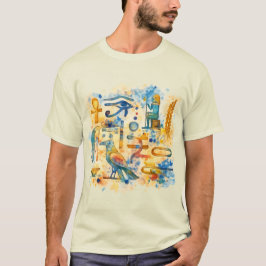 Camiseta Hieróglifos do Antigo Egito Olho de Hórus & Âncua