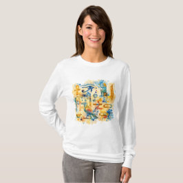 Camiseta Hieróglifos do Antigo Egito Olho de Hórus & Ânkh