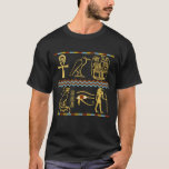 Camiseta Hieroglifos Egípcios Olhos De Símbolos Horus<br><div class="desc">Na moda design inspirado por símbolos egípcios antigos como o Olho de Hóus,  feito em tons de azul,  branco burguês e ouro</div>