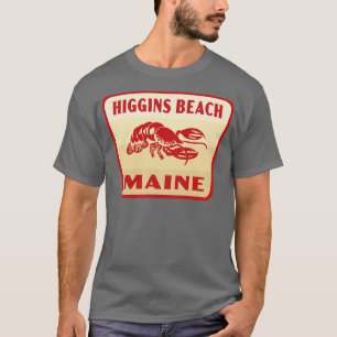 Camiseta Higgins Beach Maine Retro Crachá Tan