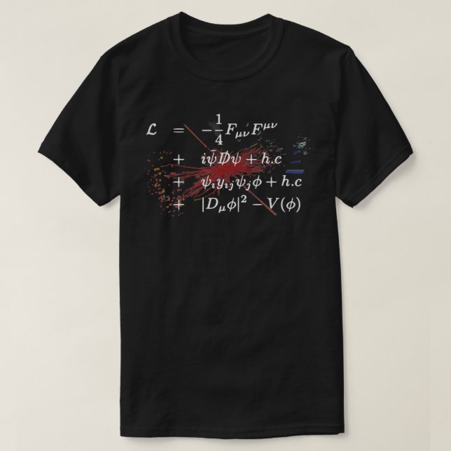 Camiseta Higgs Boson Lagrangian - Padrão Teórico (Frente do Design)