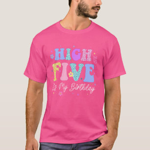 Camiseta High 5 É Meu Aniversário Menino Menina Cinco Anos 