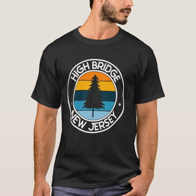 Camiseta High Bridge New Jersey NJ USA City Priority Retro  (Frente)