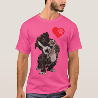 Camiseta High Five Heart Bulldog Pup I Love Boxer Dog Lover