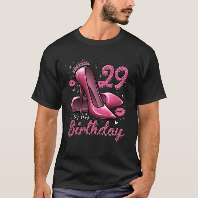 Camiseta High Heels Stepping Into My 29th Birthday 29 and F (Frente)
