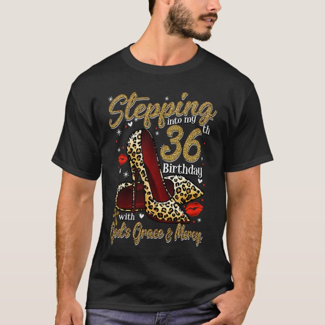 Camiseta High Heels Stepping Into My 36th Birthday 36 and F (Frente)
