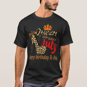 Camiseta High Heels Womens Leopard This Queen Was Born In J