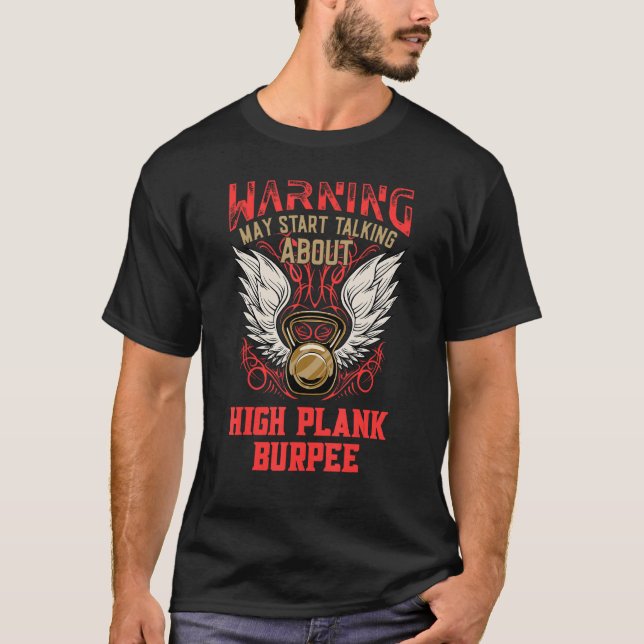 Camiseta High Plank Burpee  Workout Humor Gym Fitness Healt (Frente)
