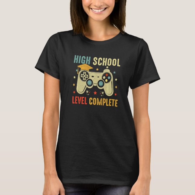 Camiseta High School Level Complete Graduation Video Gamer  (Frente)