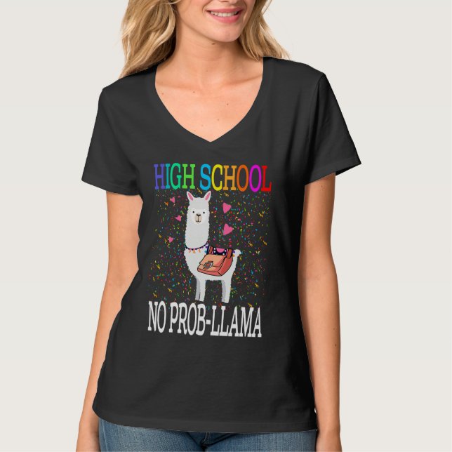Camiseta High School No Prob Llama Back To School (Frente)