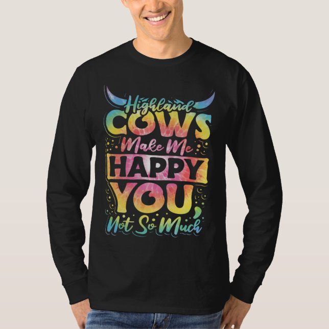 Camiseta Highland Cattle Cute Highland Cows Make Me Happy f (Frente)