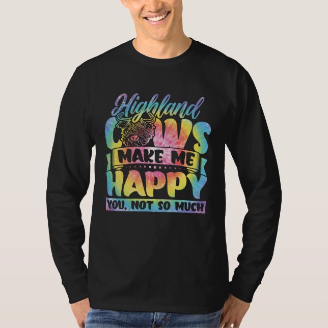 Camiseta Highland Cattle Cute Highland Cows Make Me Happy f (Frente)