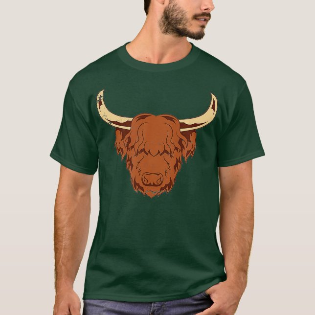 Camiseta Highland Cattle Farmer Gift Scottish Cow (Frente)