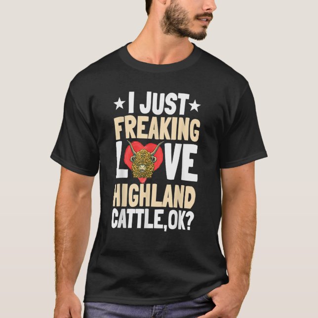 Camiseta Highland Cattle Scottish Farmer Breeder Cat (Frente)