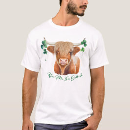 Camiseta Highland Cow Dia de São Patrício me beije Eu sou e