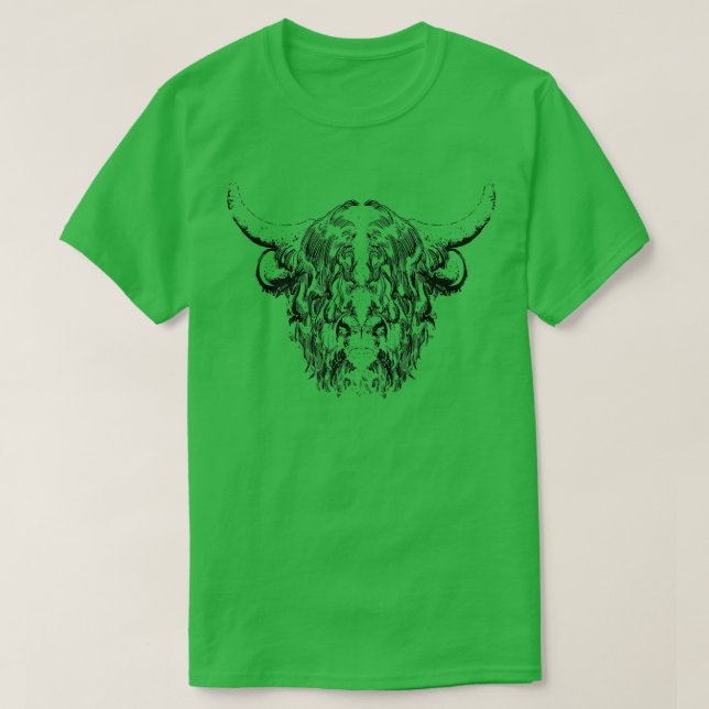 Camiseta Highland Cow Farmer Cattle 467 (Frente do Design)